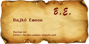 Bajkó Emese névjegykártya